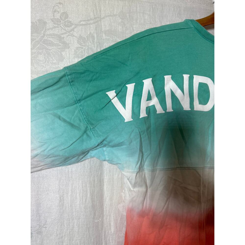 Vanderbilt Spirit Jersey Small Teal Coral Tie Die Ombre Long Sleeve - Picture 3 of 9
